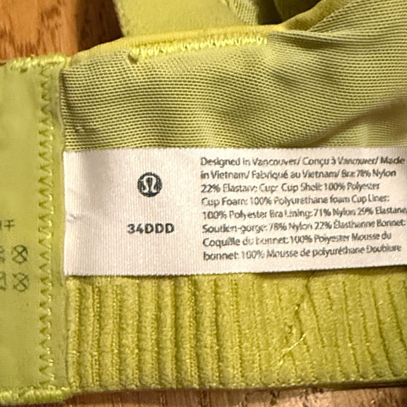 Lululemon Energy Bra High Support Wasabi 34DDD - Picture 6 of 7